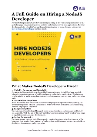 a full guide on hiring a nodejs developer