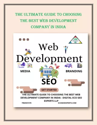 The Ultimate Guide to Choosing the Best Web Development Company in India