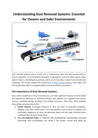 Understanding Dust Removal Systems: Essential for Cleaner and Safer Environments