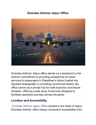 Emirates Airlines Jaipur Office