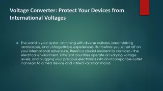 Voltage Converter: Protect Your Devices from International Voltages
