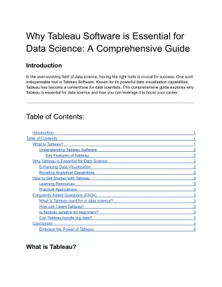 why tableau software is essential for data