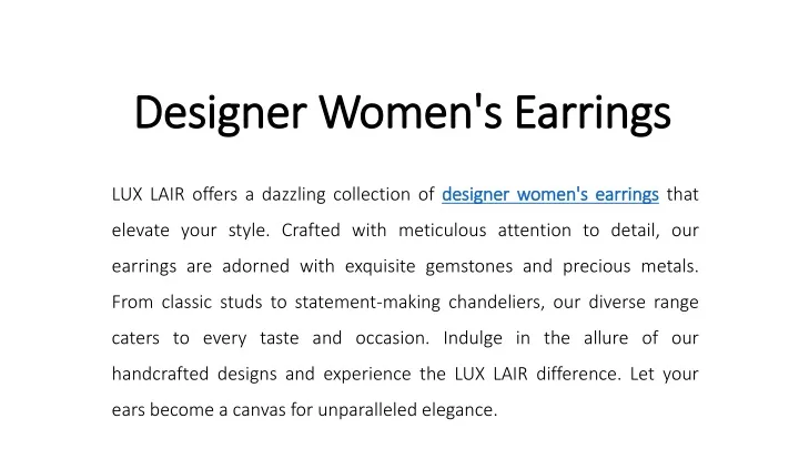 designer women s earrings