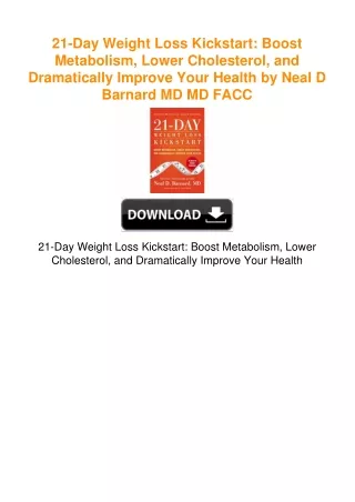 21-Day Weight Loss Kickstart: Boost Metabolism, Lower Cholesterol, and