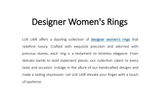 Designer Women's Rings