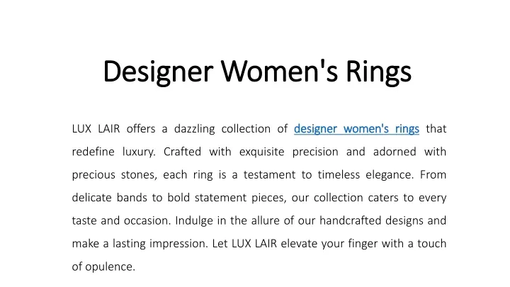 designer women s rings