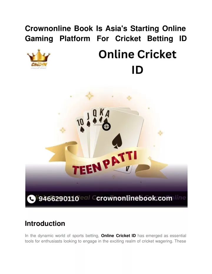 crownonline book is asia s starting online gamin