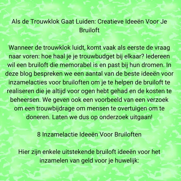 als de trouwklok gaat luiden creatieve idee