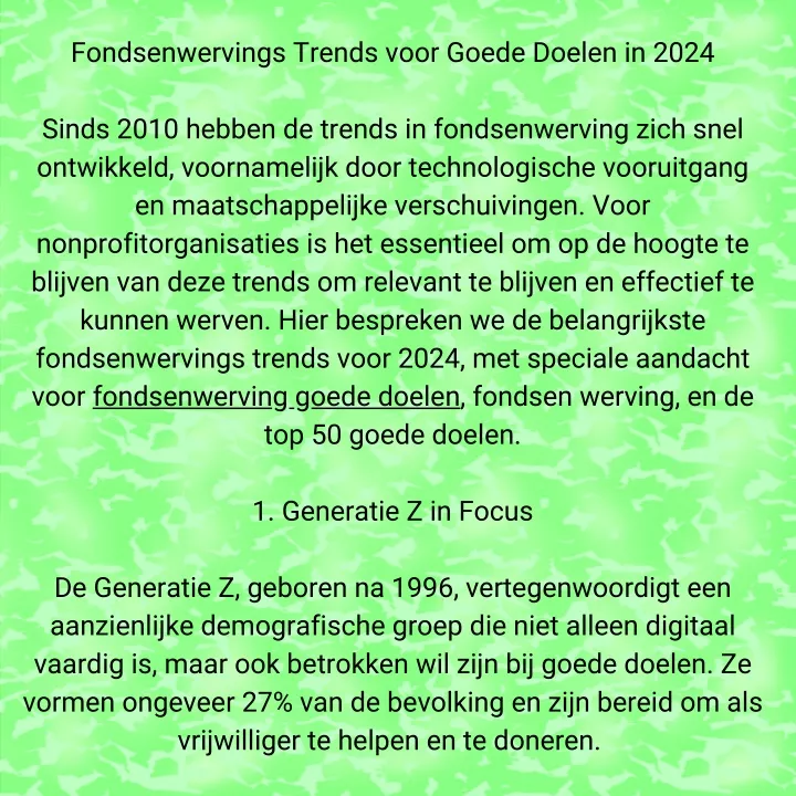 fondsenwervings trends voor goede doelen in 2024