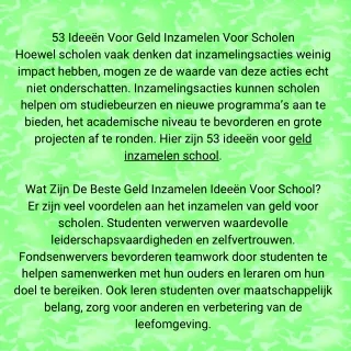 De 53 Beste Geld Inzamelen Voor School