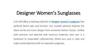 Designer Women's Sunglasses