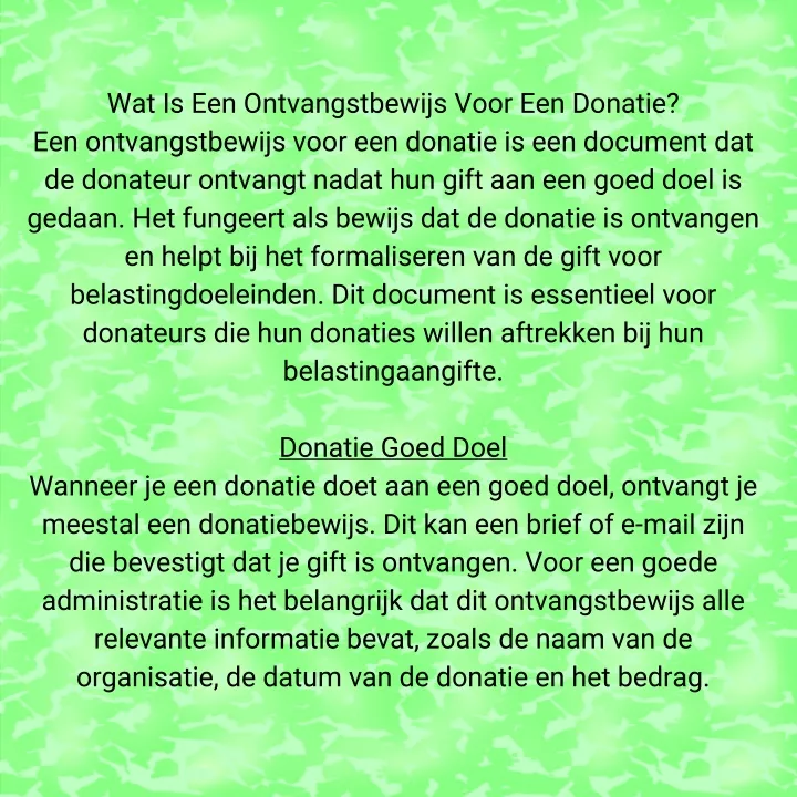 wat is een ontvangstbewijs voor een donatie