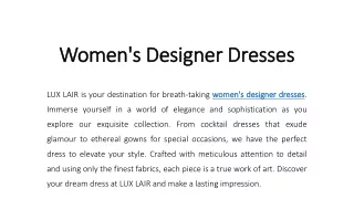 Women's Designer Dresses