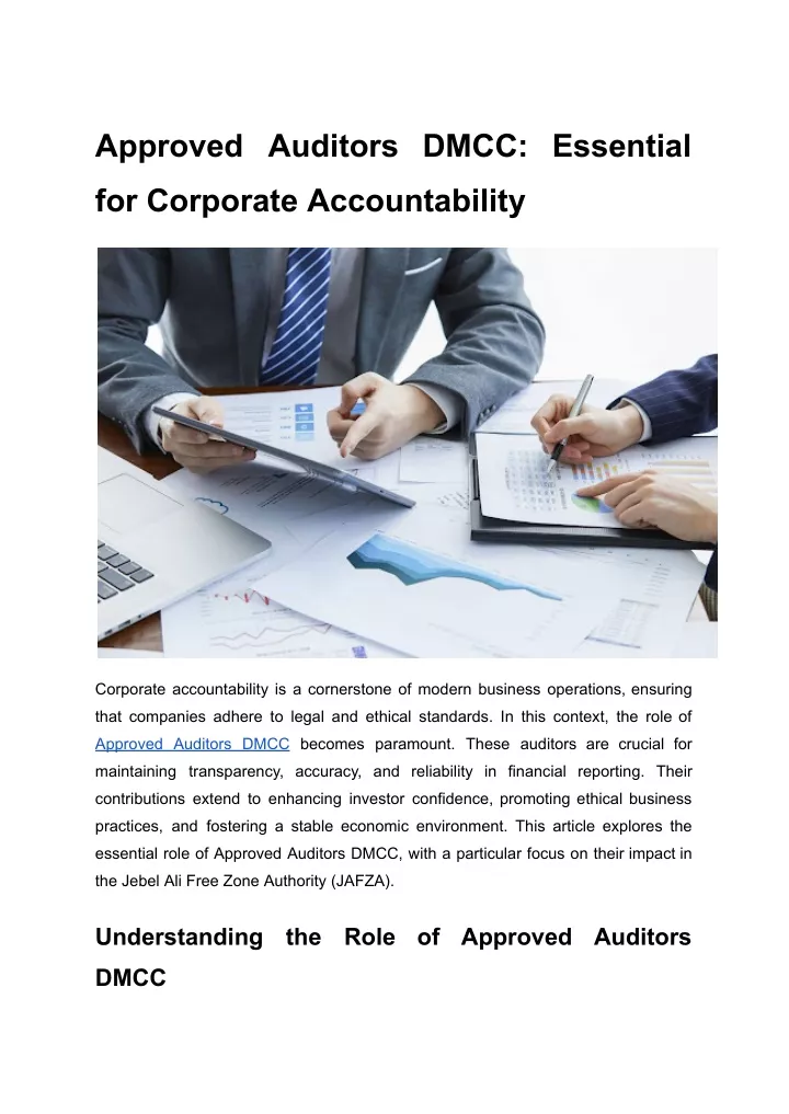 approved auditors dmcc essential