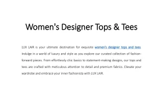 Women's Designer Tops & Tees