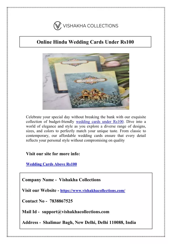 online hindu wedding cards under rs100