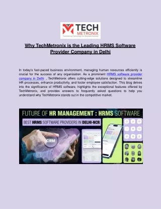 why techmetronix is the leading hrms software