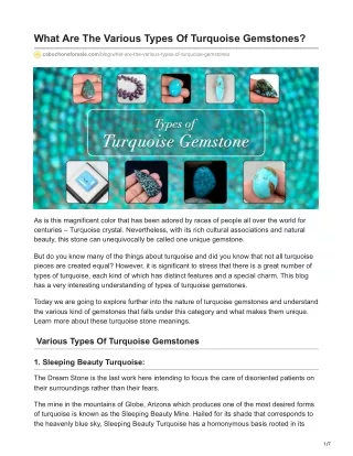 cabochonsforsale.com-What Are The Various Types Of Turquoise Gemstones