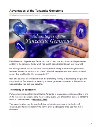 cabochonsforsale.com-Advantages of the Tanzanite Gemstone