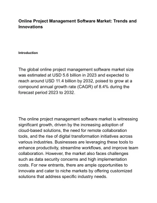 online project management software market trends