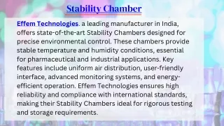 stability chamber
