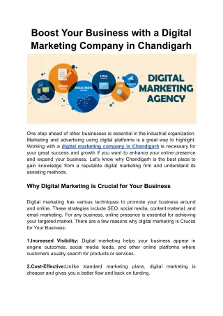 Boost Your Business with a Digital Marketing Company in Chandigarh