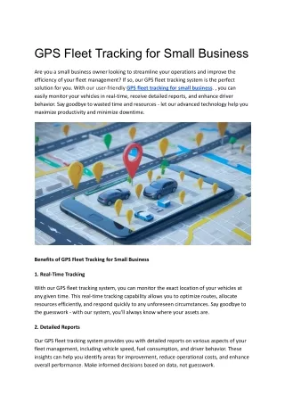 Gps fleet tracking for small business