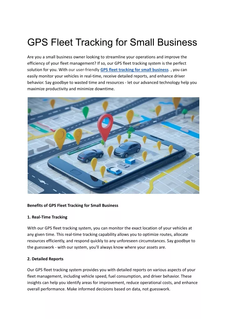 gps fleet tracking for small business