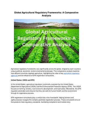 Global Agricultural Regulatory Frameworks_ A Comparative Analysis