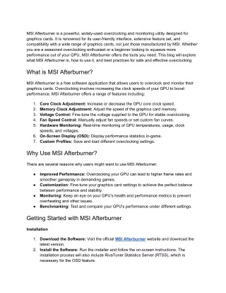 msi afterburner is a powerful widely used