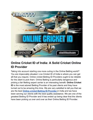 Online Cricket ID: Get Cricket ID Provider for sports and club gaming