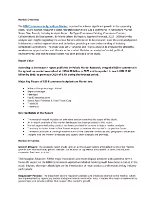 B2B Ecommerce In Agriculture Market