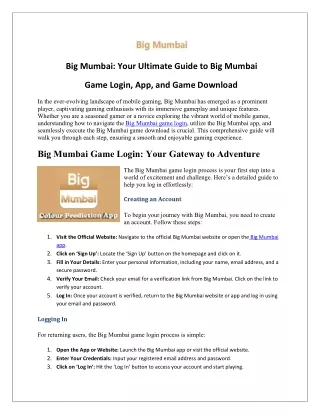 Big Mumbai | Download Big Mumbai Game