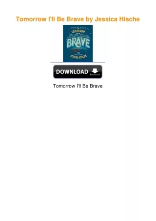Tomorrow I'll Be Brave by Jessica Hische
