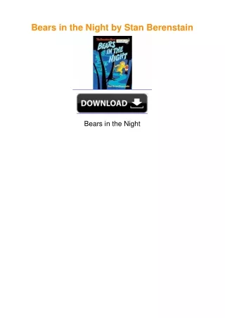 Bears in the Night by Stan Berenstain