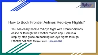 how to book frontier airlines red eye flights