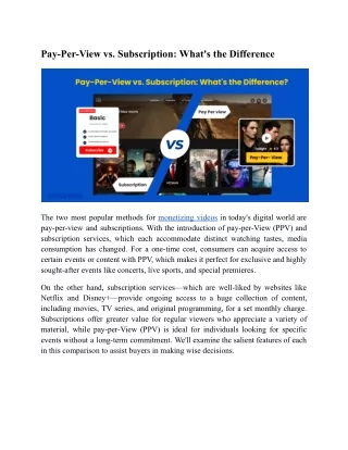 Pay-Per-View vs Subscription: What's the Difference