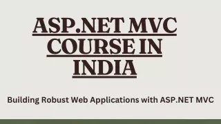 ASP.NET MVC Course in India