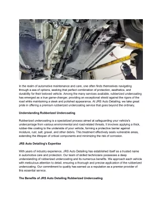 When Should You Inspect Your Vehicle’s Undercoating_