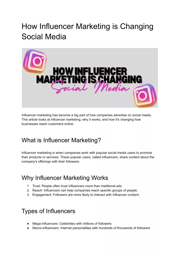 how influencer marketing is changing social media