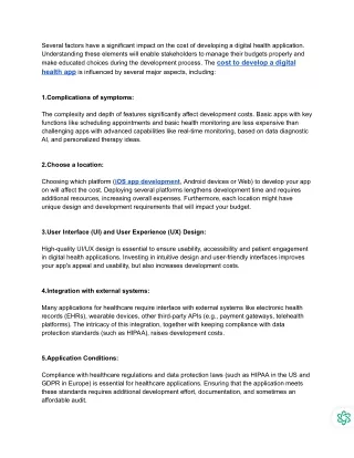 What are the key factors influencing the cost of developing a digital health app_ - Google Docs