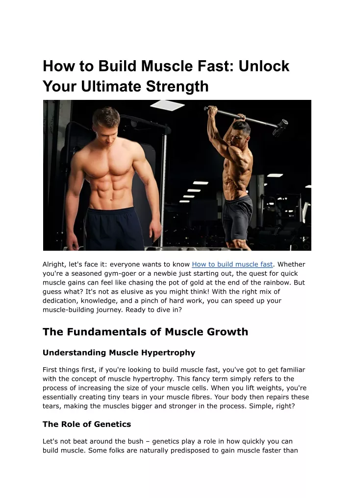 how to build muscle fast unlock your ultimate