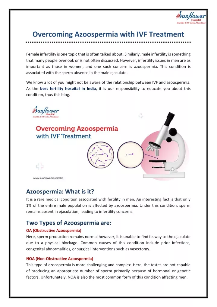 overcoming azoospermia with ivf treatment