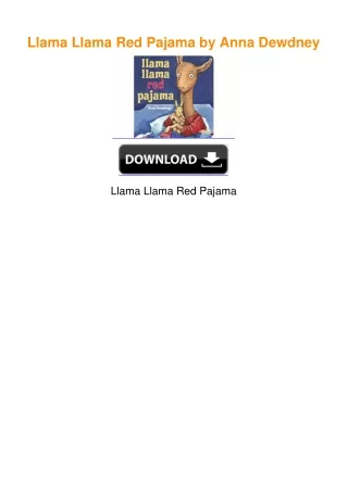 Llama Llama Red Pajama by Anna Dewdney