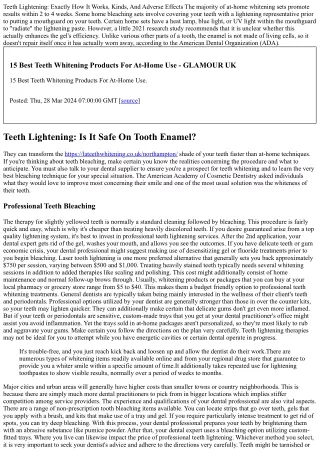 Teeth Lightening And Lightening Treatments