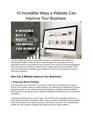 10 Incredible Ways a Website Can Improve Your Business