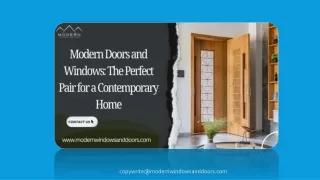 Modern Doors and Windows : The Perfect Pair for a Contemporary Home