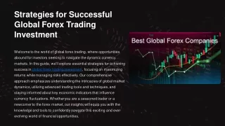 Strategies for Successful Global Forex Trading Investment