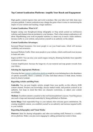 Top Content Syndication Platforms: Amplify Your Reach and Engagement