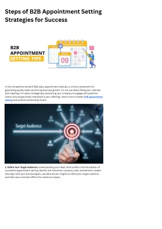 Steps of B2B Appointment Setting Strategies for Success